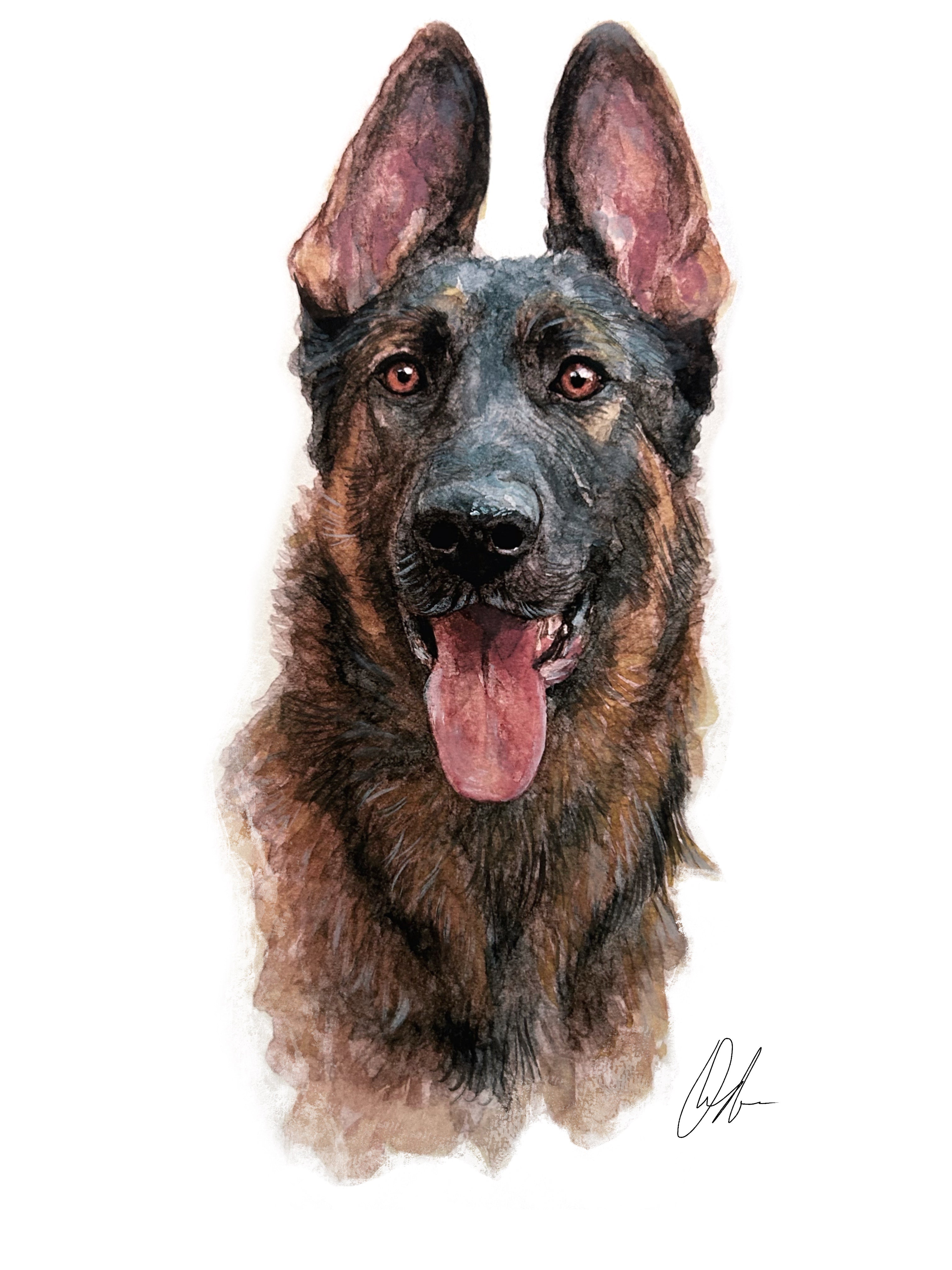 Custom Watercolor Animal portrait.