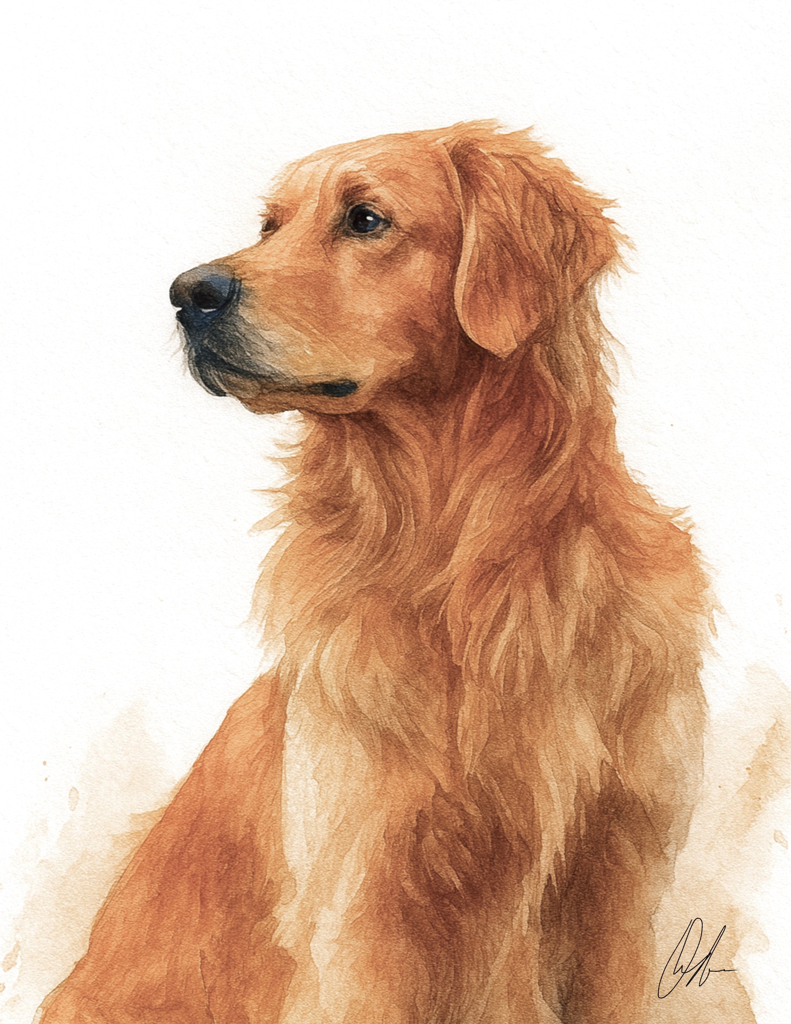 Custom Watercolor Animal portrait.