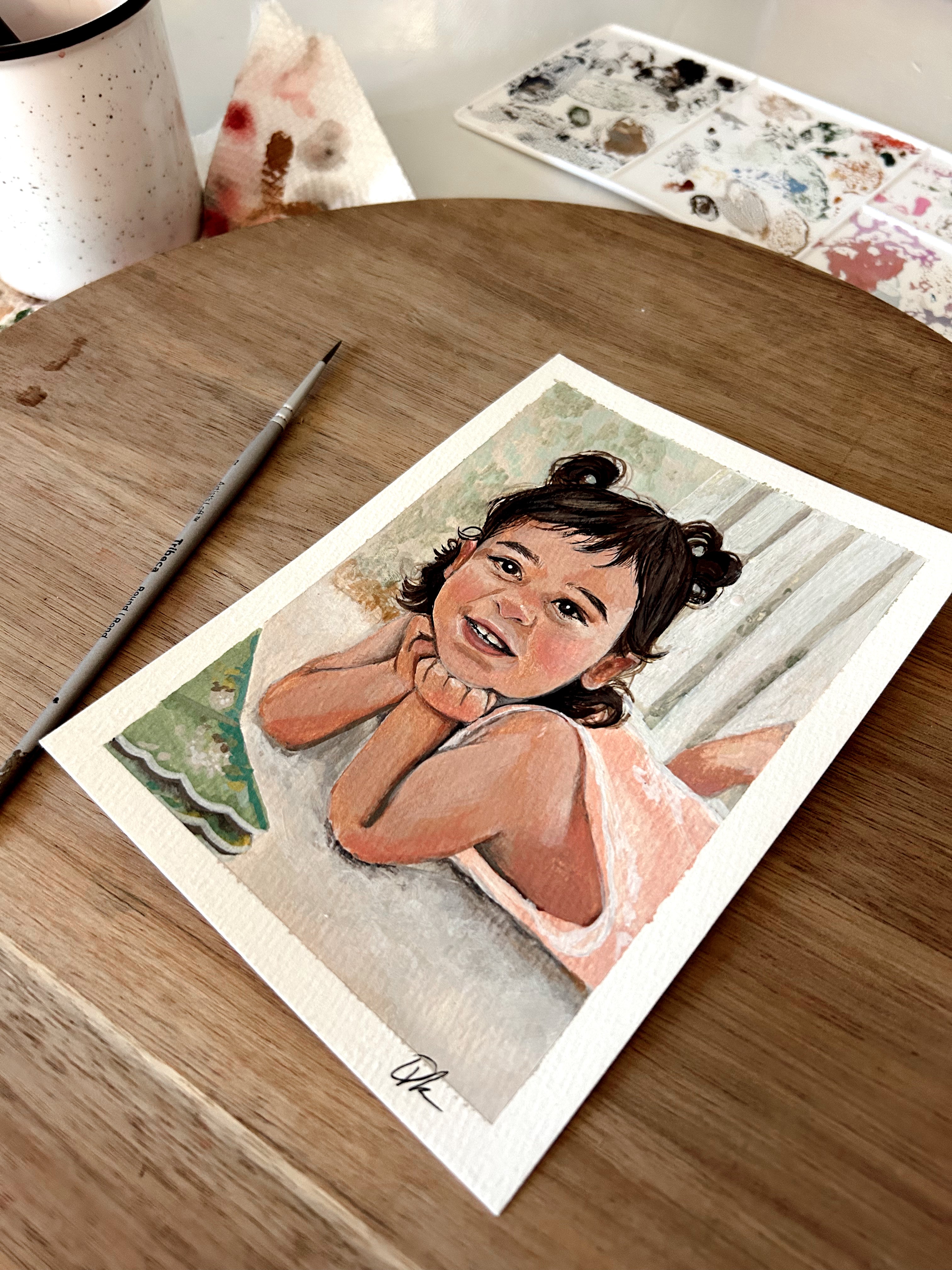 CUSTOM gouache: People portraits